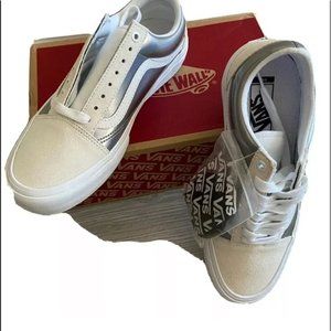 Metallic Vans Silver w White NWT